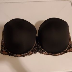 TORRID CURVE STRAPLESS BRA 38DDD BLACK